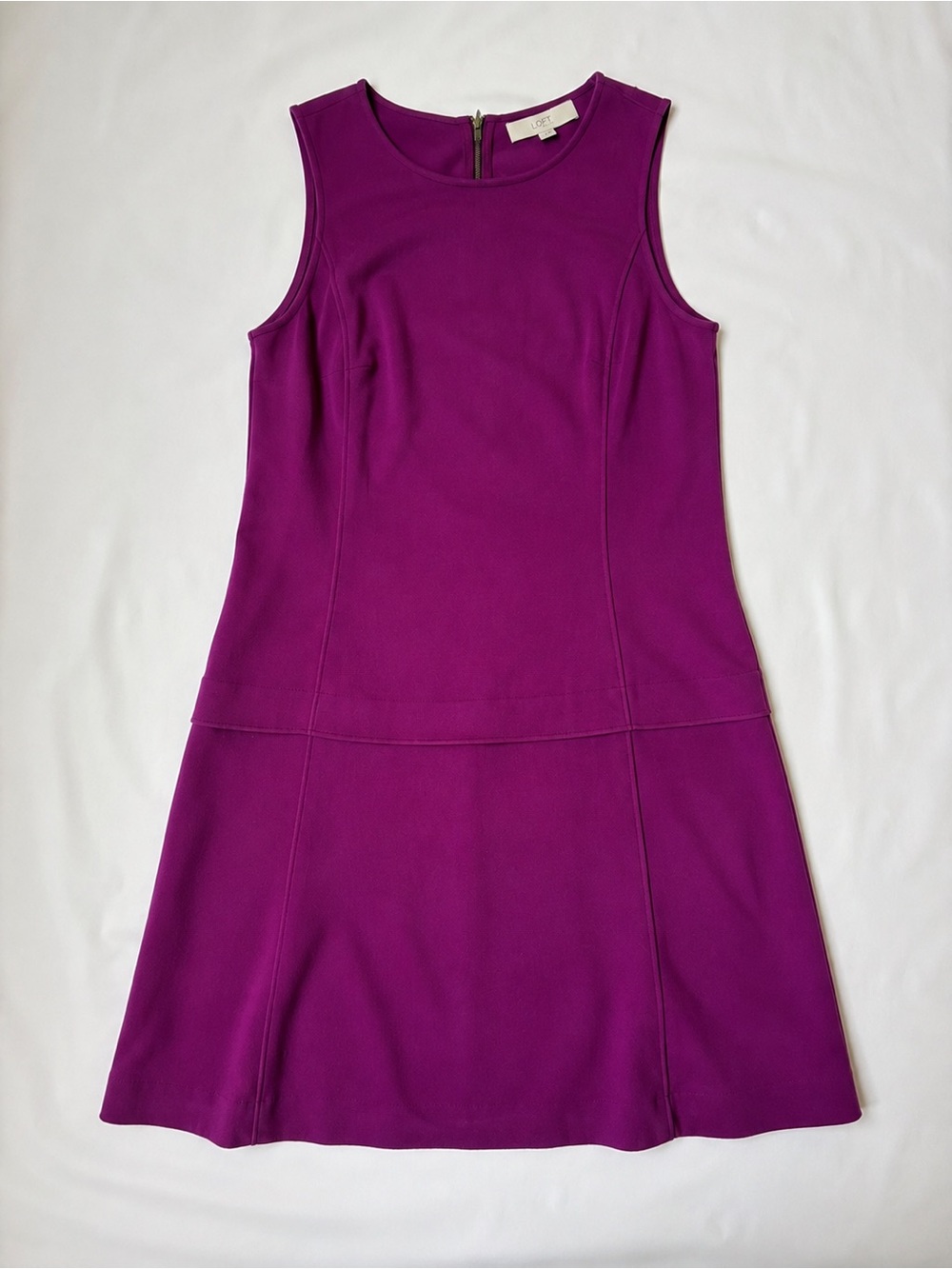 Loft  Magenta Sleeveless A-Line  Shift Dress Size 6 - Picture 3 of 6